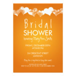 Bridal Shower Grunge Hearts Orange Card