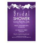 Bridal Shower Grunge Hearts Purple Card