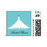 Bridal Shower in Blue Postage Stamp