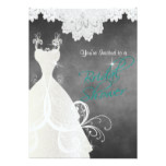Bridal Shower in Chalkboard and Lace Card