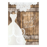 Bridal Shower in Rustic Wood and Lace Card