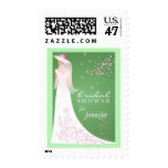 Bridal Shower Invitation - Spring Green and White Postage