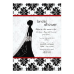 Bridal Shower Invitations in Red and Black Damask