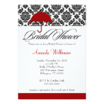 Bridal Shower Invitations Red and Black Damask