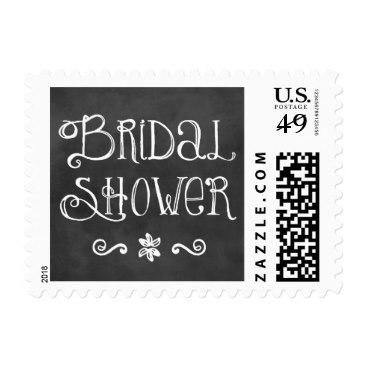 Bridal Shower Postage | Black Chalkboard Charm