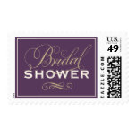 Bridal Shower Postage | Plum Purple Champagne Gold