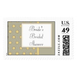 Bridal Shower Postage Stamp-Yellow Polka Dot