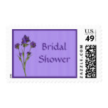Bridal Shower Purple Flowers Postage