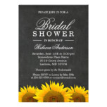 Bridal Shower Rustic Sunflower Black Chalkboard Card