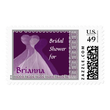 Bridal Shower Stamp PURPLE Dresses