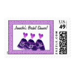 Bridal Shower Stamp - PURPLE Heart Dresses