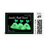 Bridal Shower Stamp - SPRING GREEN Heart Dresses