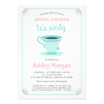 Bridal Shower Tea Party Floral Light Pink Mint Card