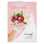 Bridal Shower Thank You in Pink and White Card