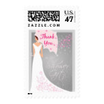 Bridal Shower Thank You Postage - Gray and Pink