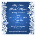 Bridal Shower Winter Snowflakes Blue Sapphire Card