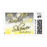 Bridal Shower | Yellow and Gray Postage Stamp
