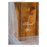 Bridal Veil and Barn Wood Country Thank You Note Card