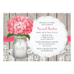 Bright Pink Hydrangea Mason Jar Bridal Shower Card