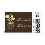Brown and Yellow Mason Jar Bridal Shower Stamps