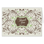 Brown Green Ivory Floral Bridal Shower Thank You Card