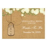 burlap bridal shower Advice Well Wishes Card