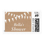 Burlap Bunting Baby Shower Stamp