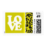 Cadmium Yellow Leopard Animal Print; Personalized Postage