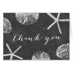 Chalkboard Beach Theme Seashells Thank You Cards