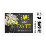 Chalkboard Daisy Bouquet Mason Jar Save the Date Stamp