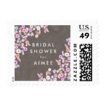 Chalkboard Floral Bridal Shower Postage Stamps