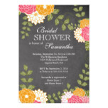 Chalkboard Floral Mums Flower Bridal Shower Card