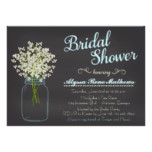 Chalkboard Mason Jar Baby's Breath Bridal Shower Card