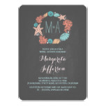 Chalkboard nautical wreath beach bridal shower card