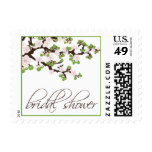 Cherry Blossom Bridal Shower Invite Stamp (lime)