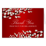 Cherry Blossom Red Bridal Shower Thank You Card