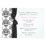 Chic Black & White Damask Bridal Shower Invitation