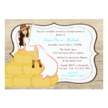 Chic Coral Cowgirl Country Bride Bridal Shower Card