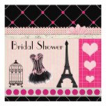 Chic Eiffel Tower Pink Paris Bridal Shower Card