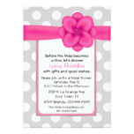 Chic Gray and Pink Bridal Shower Invitation