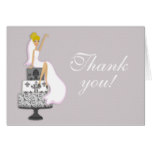 Chic Pink Modern Bride Bridal Shower Thank You Card