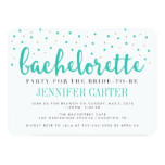 Chic Teal Gold Dots Bachelorette Party Invitation