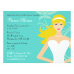 Chic Tiffany Blue Bridal Shower [Blonde Bride] Card