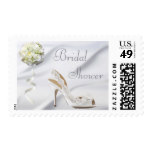Chic Wedding Shoe & Bouquet Bridal Shower Postage Stamp