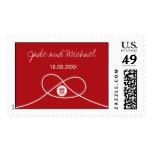 Chinese Wedding Red Knot Double Happiness Stamp