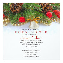 Christmas Holiday Bell Bridal Shower Card