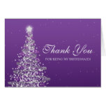 Christmas Thank You Bridesmaid Purple Card