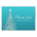 Christmas Thank You Bridesmaid Turquoise Card