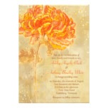 Chrysanthemum Orange Floral Wedding Invitation