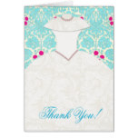 Classy Bridal Shower Thank You Note Card Turquoise